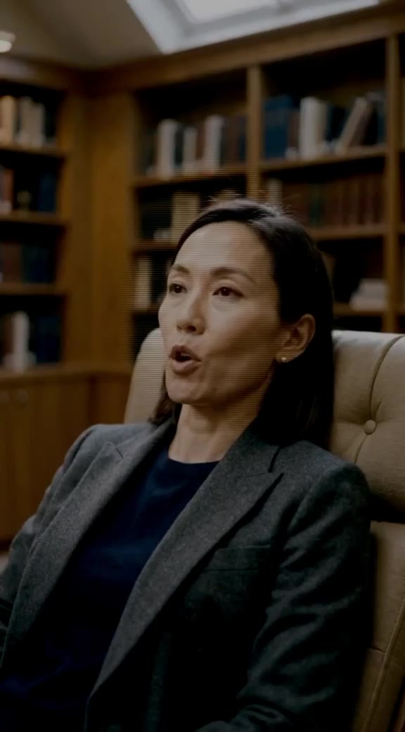 The patient, mid-sentence, in a leather armchair.